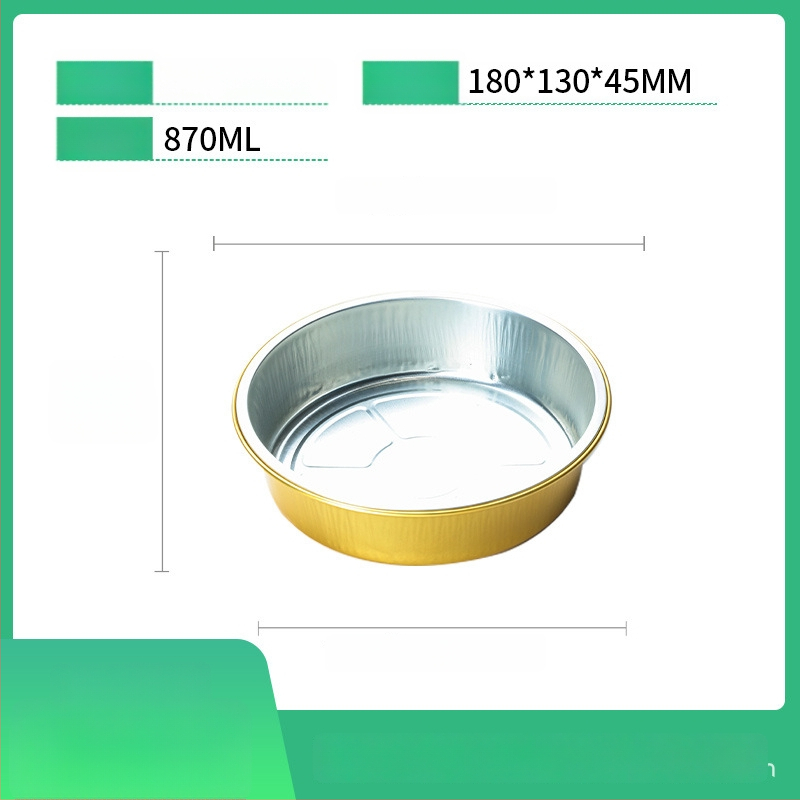 Jednokratna kutija za hranu od aluminijske folije, okrugla, s poklopcem, velikog kapaciteta, otporna na visoke temperature, za komercijalnu upotrebu