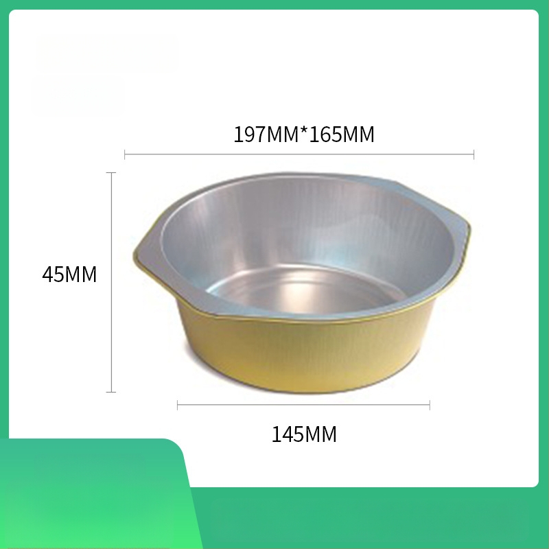 Jednokratna kutija za hranu od aluminijske folije, okrugla, s poklopcem, velikog kapaciteta, otporna na visoke temperature, za komercijalnu upotrebu