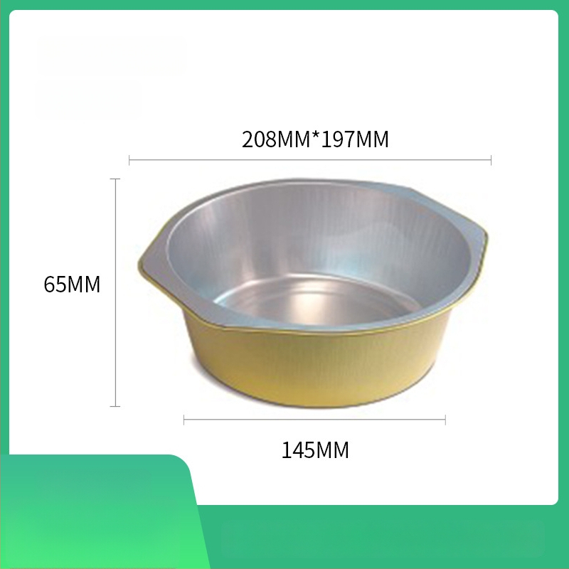 Jednokratna kutija za hranu od aluminijske folije, okrugla, s poklopcem, velikog kapaciteta, otporna na visoke temperature, za komercijalnu upotrebu