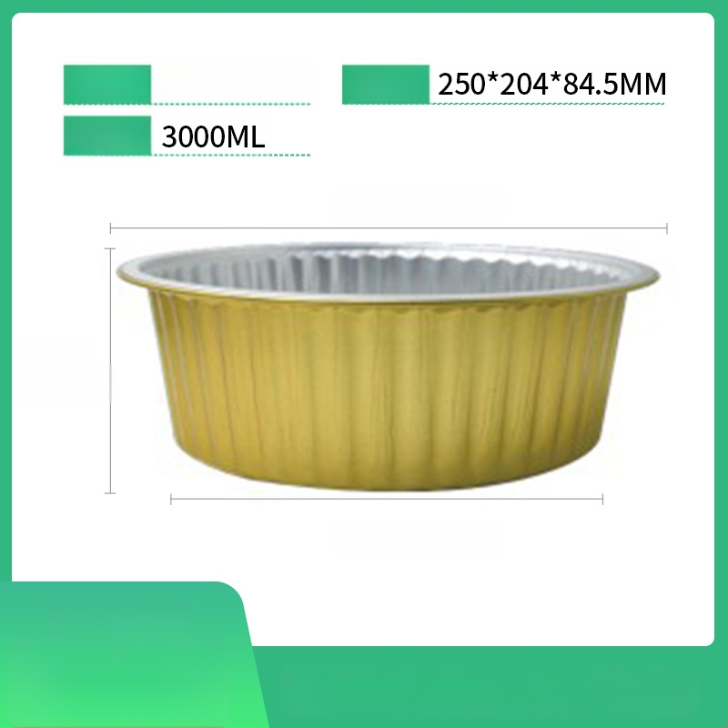 Jednokratna kutija za hranu od aluminijske folije, okrugla, s poklopcem, velikog kapaciteta, otporna na visoke temperature, za komercijalnu upotrebu