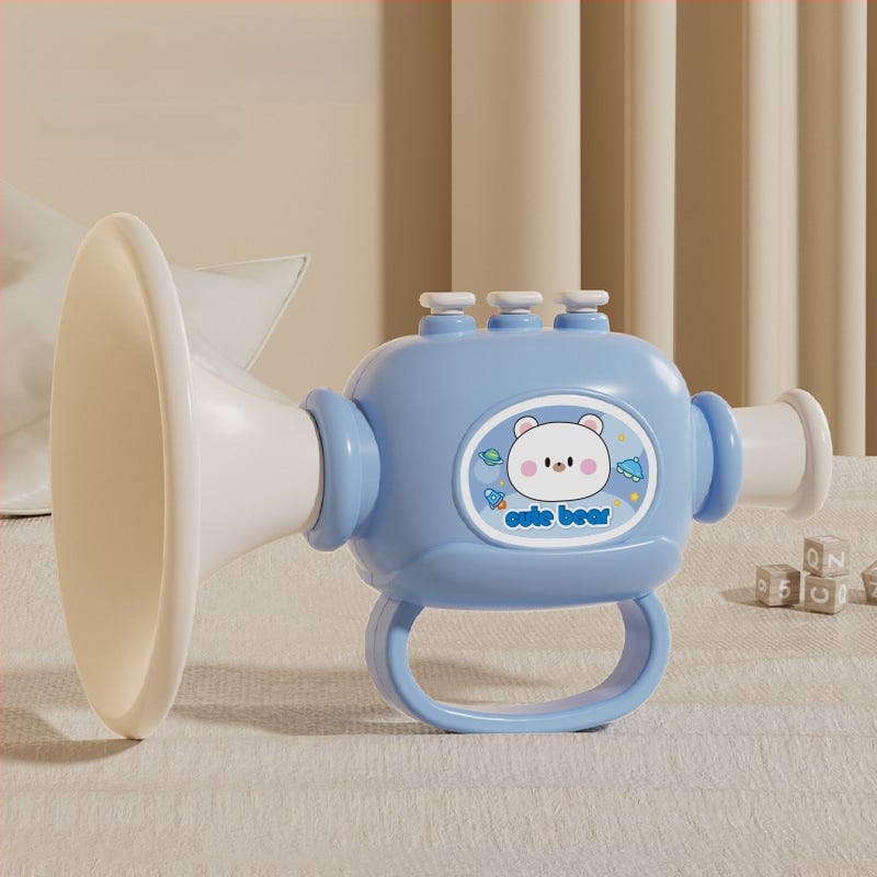 Plastmassist beebide muusikaline mänguasjade komplekt koos vile ja harmoonikaga, 0–3 aastat, mudel 1122