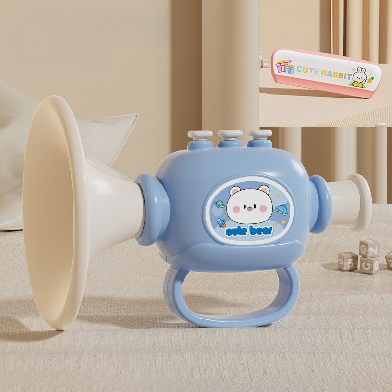 Plastmassist beebide muusikaline mänguasjade komplekt koos vile ja harmoonikaga, 0–3 aastat, mudel 1122