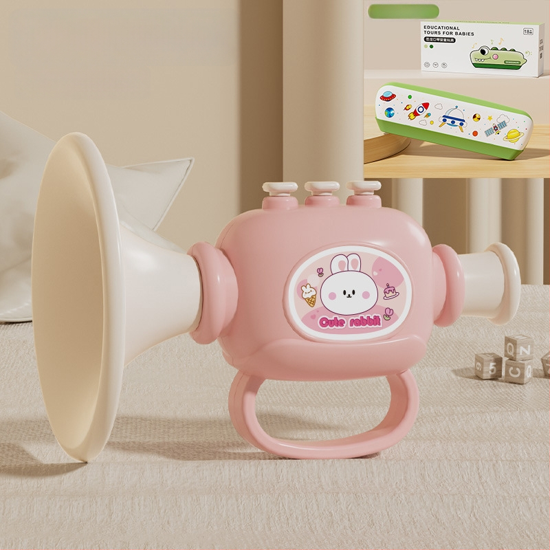 Plastmassist beebide muusikaline mänguasjade komplekt koos vile ja harmoonikaga, 0–3 aastat, mudel 1122