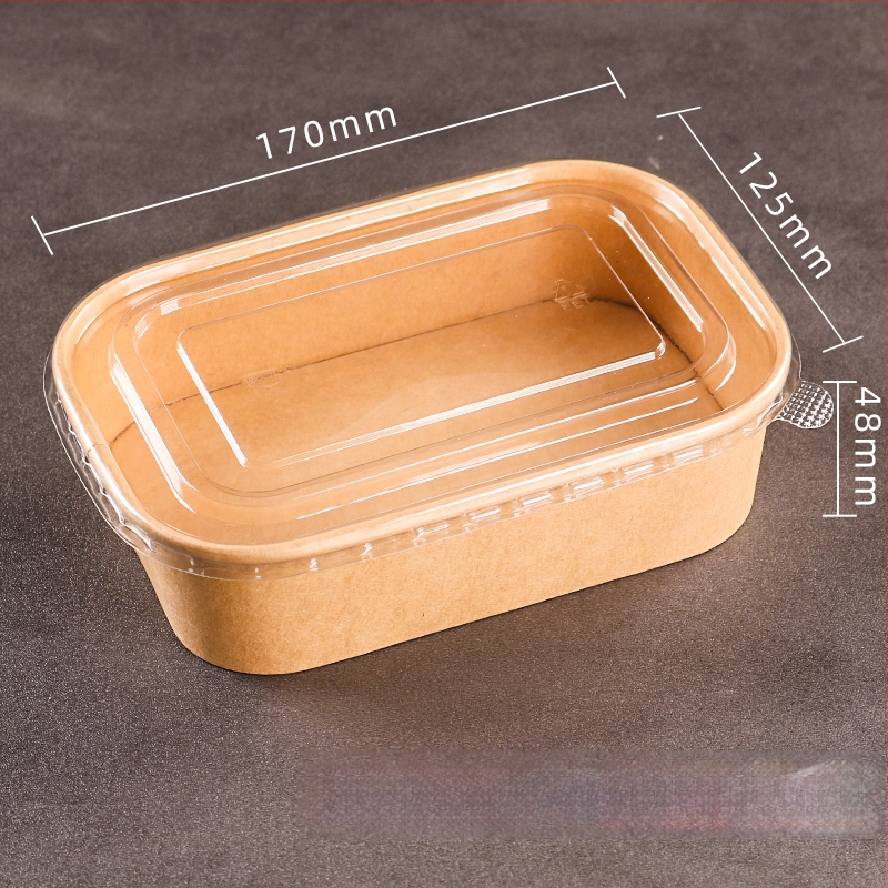 Jednokratna kutija od kraft papira pravokutnog oblika za dostavu hrane — voće, salate, ručak; 3 kg bruto težina; materijal: papir; oblik: pravokutnik; mikrovalna: Ne; razgradivo: Ne