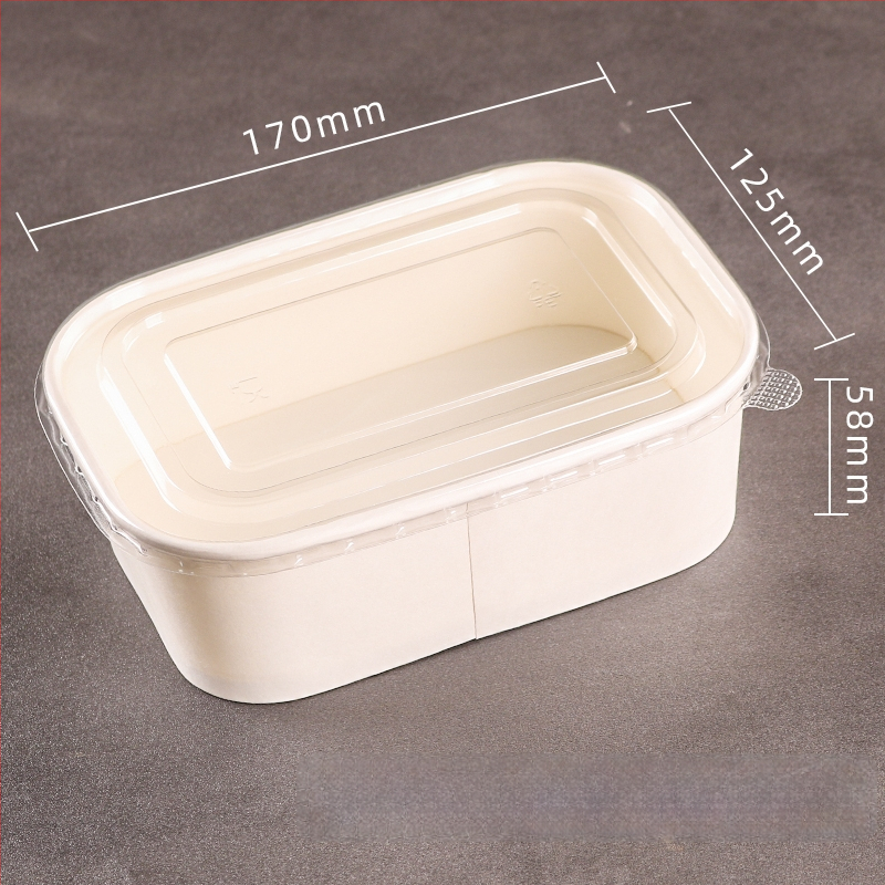 Jednokratna kutija od kraft papira pravokutnog oblika za dostavu hrane — voće, salate, ručak; 3 kg bruto težina; materijal: papir; oblik: pravokutnik; mikrovalna: Ne; razgradivo: Ne