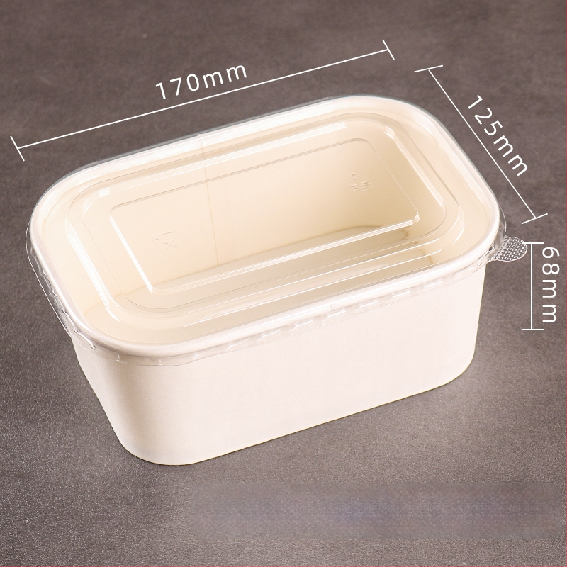 Jednokratna kutija od kraft papira pravokutnog oblika za dostavu hrane — voće, salate, ručak; 3 kg bruto težina; materijal: papir; oblik: pravokutnik; mikrovalna: Ne; razgradivo: Ne