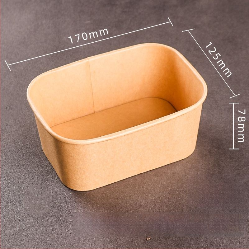 Jednokratna kutija od kraft papira pravokutnog oblika za dostavu hrane — voće, salate, ručak; 3 kg bruto težina; materijal: papir; oblik: pravokutnik; mikrovalna: Ne; razgradivo: Ne