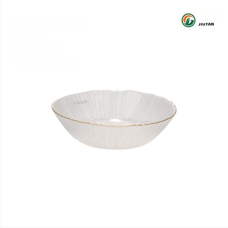 Set de boluri din sticlă Jiuyan, rotund, compatibil cu microundele, motif artificii, sticlă rezistentă la temperaturi