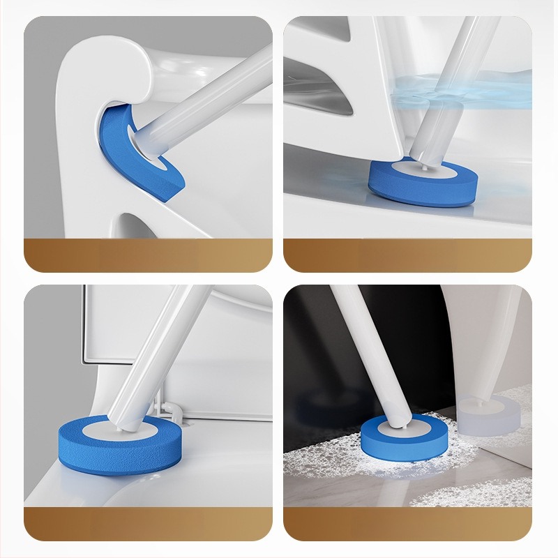 Perie de toaletă de unică folosință montată pe perete, cu cap de schimb, design fără unghiuri moarte, model 2025