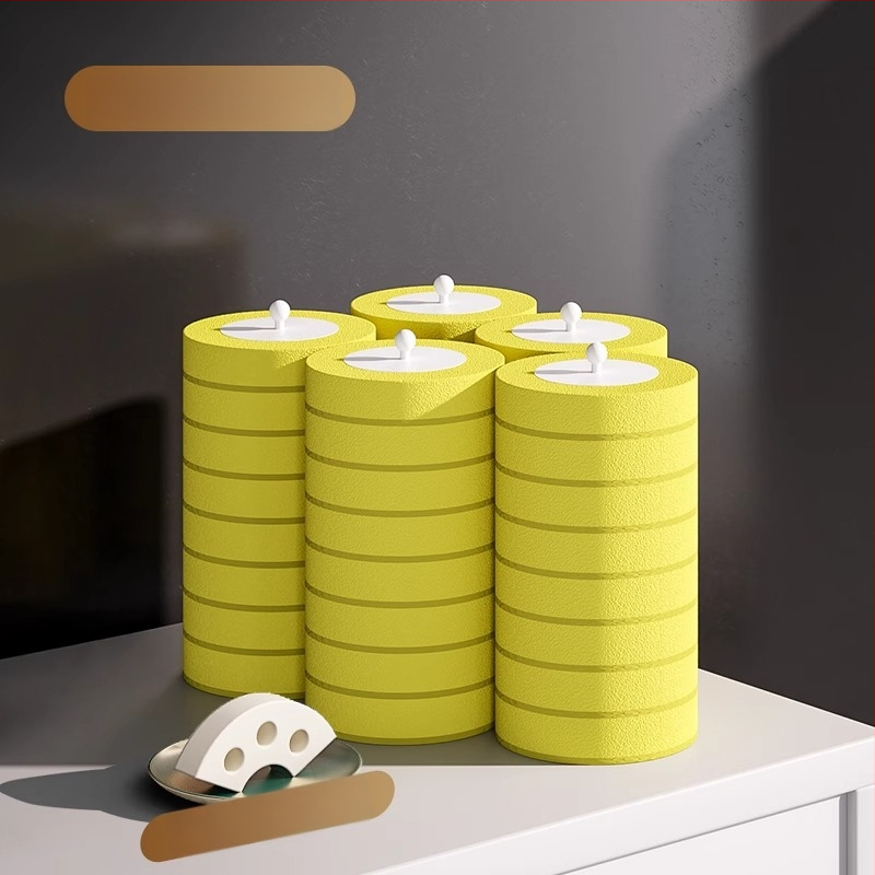 Perie de toaletă de unică folosință montată pe perete, cu cap de schimb, design fără unghiuri moarte, model 2025