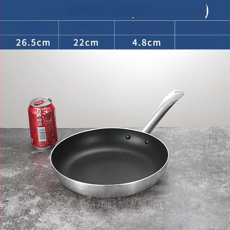 Bear Zhizhe Tava s ravnim dnom i neljepljivim dnom za palačinke i pržena jaja – aluminijska legura, višeslojno dno, kompatibilno s indukcijskom i plinskom pločom