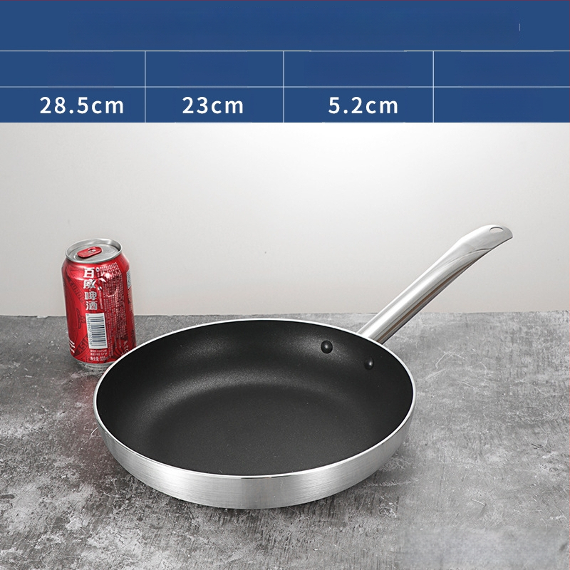Bear Zhizhe Tava s ravnim dnom i neljepljivim dnom za palačinke i pržena jaja – aluminijska legura, višeslojno dno, kompatibilno s indukcijskom i plinskom pločom
