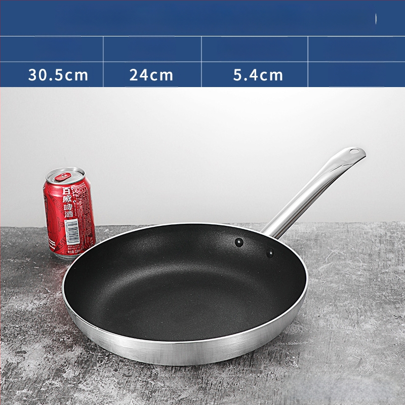 Bear Zhizhe Tava s ravnim dnom i neljepljivim dnom za palačinke i pržena jaja – aluminijska legura, višeslojno dno, kompatibilno s indukcijskom i plinskom pločom