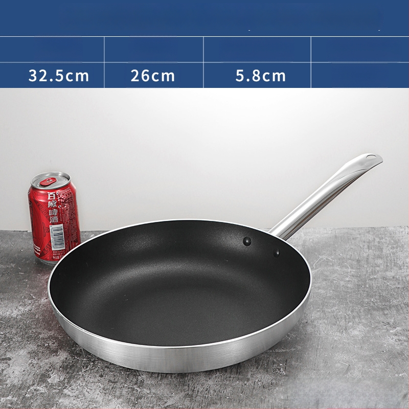 Bear Zhizhe Tava s ravnim dnom i neljepljivim dnom za palačinke i pržena jaja – aluminijska legura, višeslojno dno, kompatibilno s indukcijskom i plinskom pločom