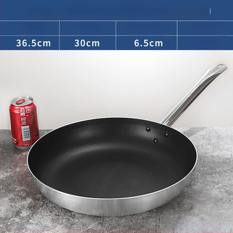 Bear Zhizhe Tava s ravnim dnom i neljepljivim dnom za palačinke i pržena jaja – aluminijska legura, višeslojno dno, kompatibilno s indukcijskom i plinskom pločom