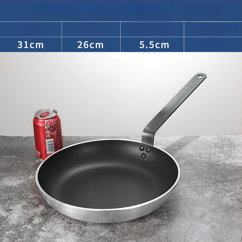 Bear Zhizhe Tava s ravnim dnom i neljepljivim dnom za palačinke i pržena jaja – aluminijska legura, višeslojno dno, kompatibilno s indukcijskom i plinskom pločom