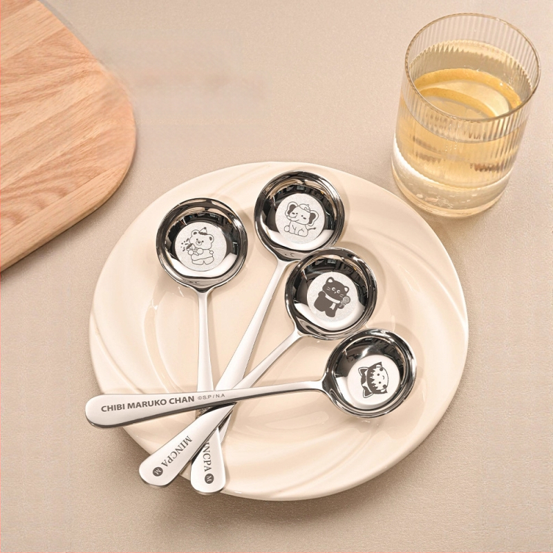 Παιδικό Κουτάλι Σούπας από Ανοξείδωτο Ατσάλι 316, στρογγυλή κεφαλή, βαθύ, με επίπεδη βάση, κατάλληλο για τρόφιμα