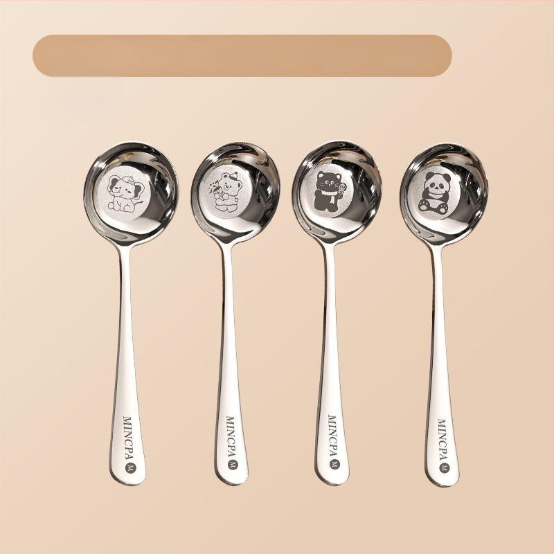 Παιδικό Κουτάλι Σούπας από Ανοξείδωτο Ατσάλι 316, στρογγυλή κεφαλή, βαθύ, με επίπεδη βάση, κατάλληλο για τρόφιμα