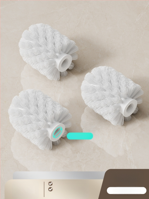 Set četke za zahod s silikonskim glavama i aluminijskom šipkom (šipka od aluminija; silikonske glave; zamjenske glave uključene; univerzalna kompatibilnost; brend: Dima)