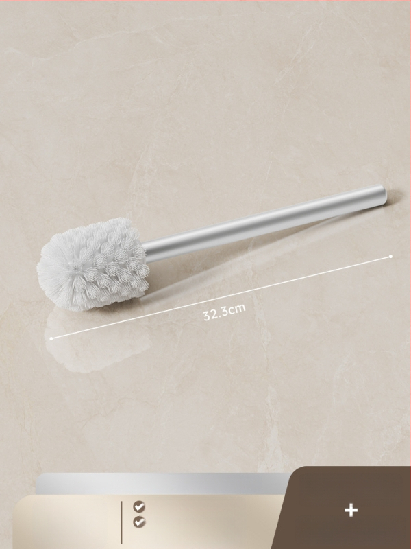 Set četke za zahod s silikonskim glavama i aluminijskom šipkom (šipka od aluminija; silikonske glave; zamjenske glave uključene; univerzalna kompatibilnost; brend: Dima)