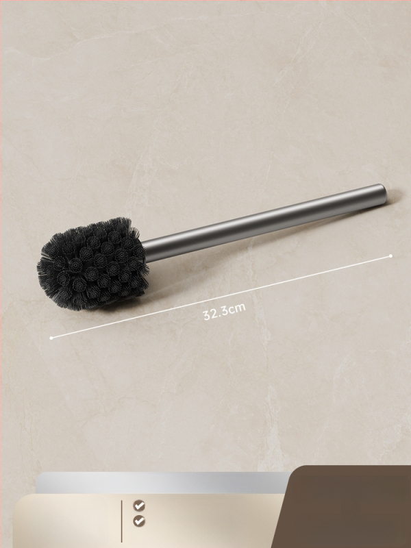 Set četke za zahod s silikonskim glavama i aluminijskom šipkom (šipka od aluminija; silikonske glave; zamjenske glave uključene; univerzalna kompatibilnost; brend: Dima)