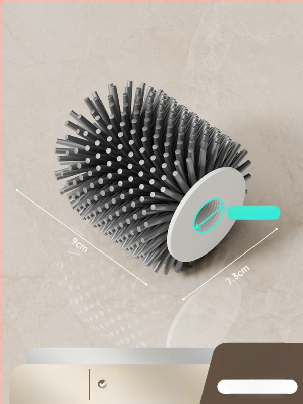 Set četke za zahod s silikonskim glavama i aluminijskom šipkom (šipka od aluminija; silikonske glave; zamjenske glave uključene; univerzalna kompatibilnost; brend: Dima)