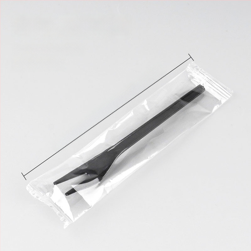 Furculiță de fructe de unică folosință, cu două dinți, stil occidental, din plastic, prietenoasă cu copiii, design modern minimalist.