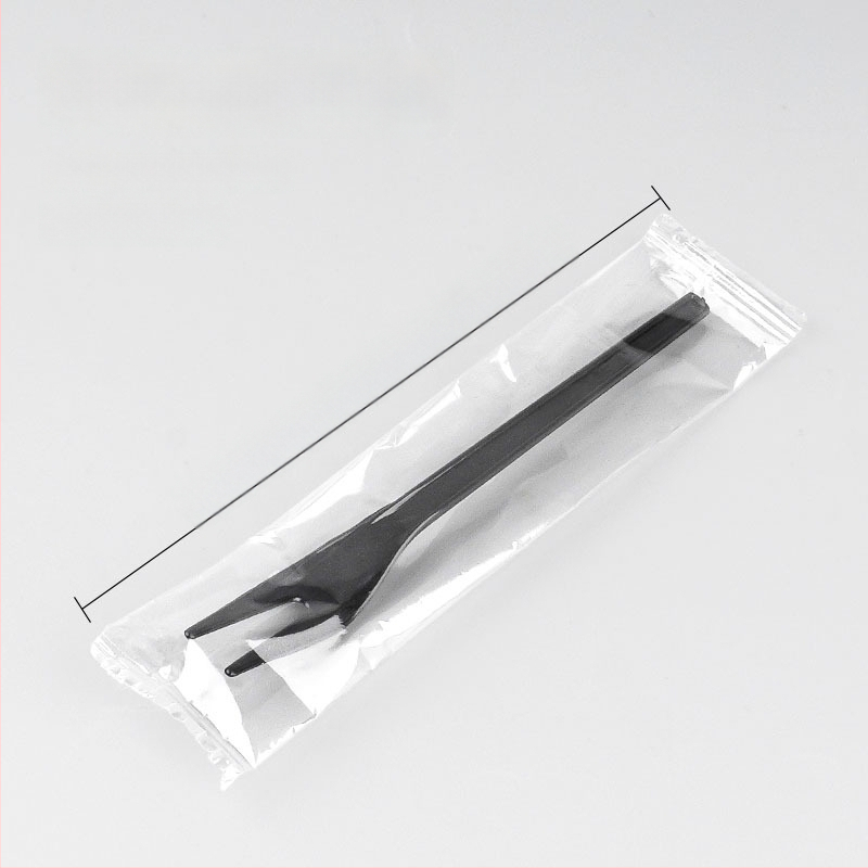 Furculiță de fructe de unică folosință, cu două dinți, stil occidental, din plastic, prietenoasă cu copiii, design modern minimalist.