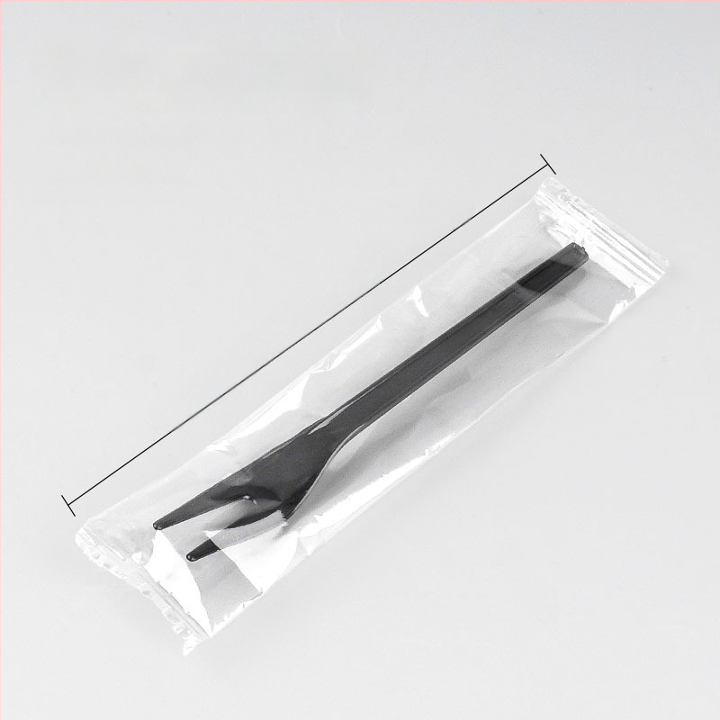 Furculiță de fructe de unică folosință, cu două dinți, stil occidental, din plastic, prietenoasă cu copiii, design modern minimalist.