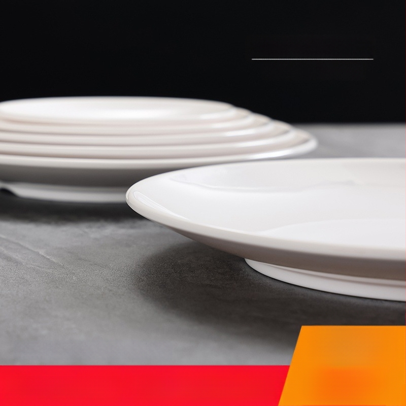 Melaminska okrugla tanjira za catering — monolitna konstrukcija u jednom komadu, mogućnost tiskanja logotipa, prilagodljivo, pogodno za hotele i obroke