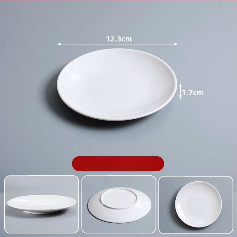 Melaminska okrugla tanjira za catering — monolitna konstrukcija u jednom komadu, mogućnost tiskanja logotipa, prilagodljivo, pogodno za hotele i obroke