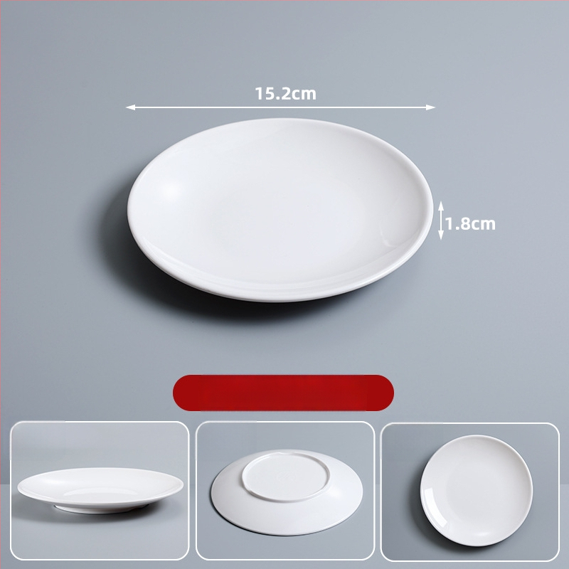 Melaminska okrugla tanjira za catering — monolitna konstrukcija u jednom komadu, mogućnost tiskanja logotipa, prilagodljivo, pogodno za hotele i obroke