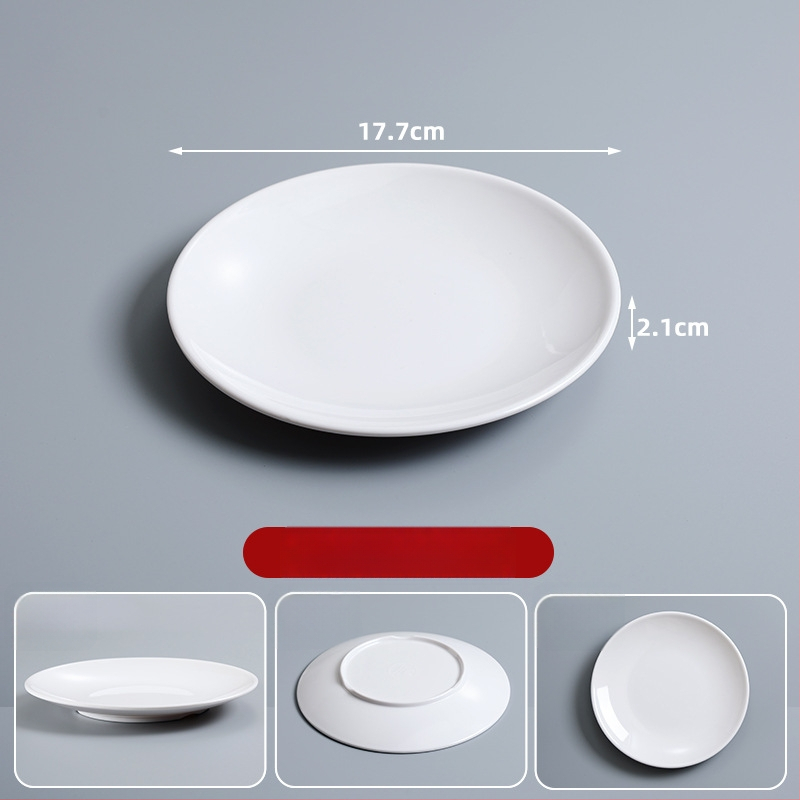 Melaminska okrugla tanjira za catering — monolitna konstrukcija u jednom komadu, mogućnost tiskanja logotipa, prilagodljivo, pogodno za hotele i obroke