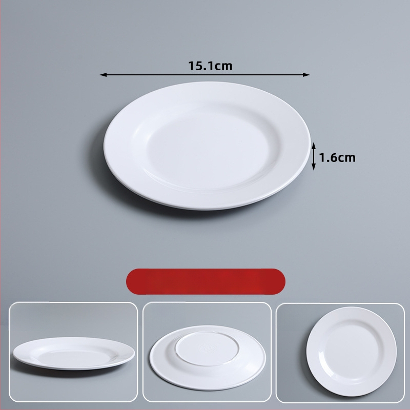 Melaminska okrugla tanjira za catering — monolitna konstrukcija u jednom komadu, mogućnost tiskanja logotipa, prilagodljivo, pogodno za hotele i obroke