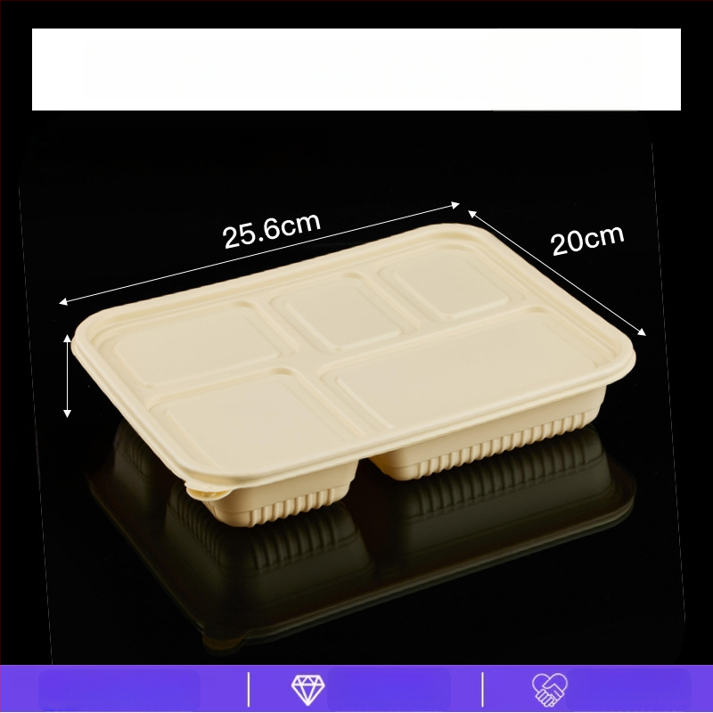 Cutie de prânz de unică folosință cu compartimente multiple (3/4/5), material PP, imprimare logo și personalizare disponibile, nu este compatibilă cu microundele.