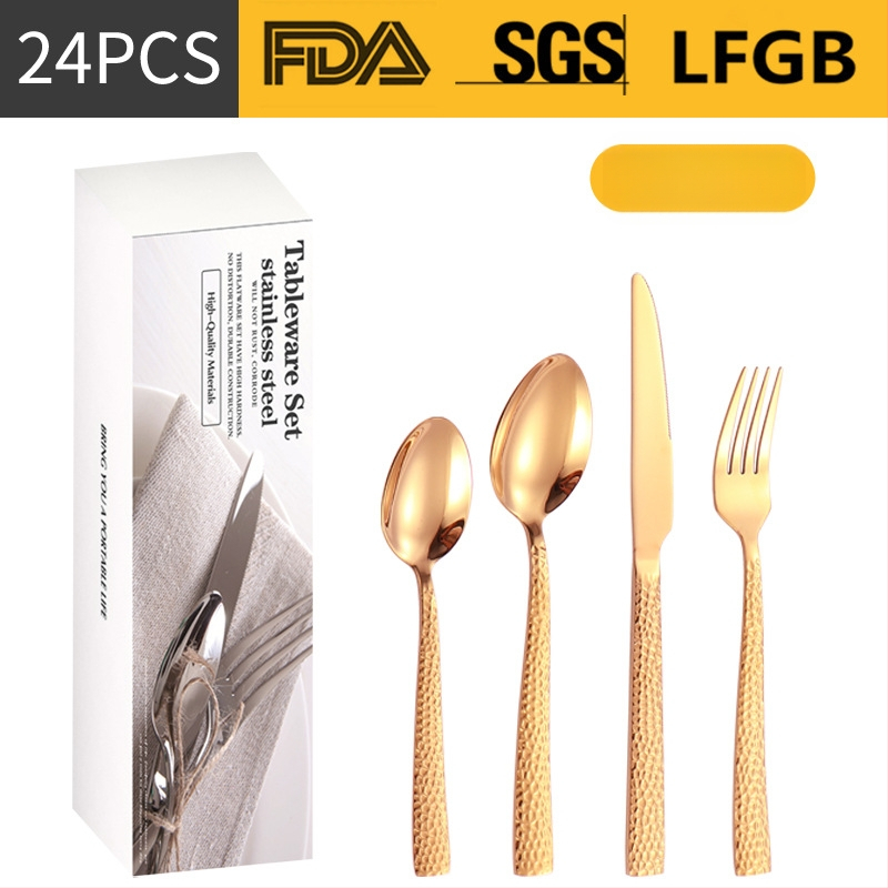 Σετ μαχαιροπίρουνα από ανοξείδωτο ατσάλι, σε σκανδιναβικό και δυτικό στυλ, με παχυσμένη τετράγωνη λαβή, 410 ανοξείδωτο ατσάλι, καθρέπτης φινίρισμα, περιλαμβάνει μαχαίρι μπριζόλας, μαχαίρι τραπεζιού, πιρούνι, κουτάλι τραπεζιού και κουταλάκι τσαγιού