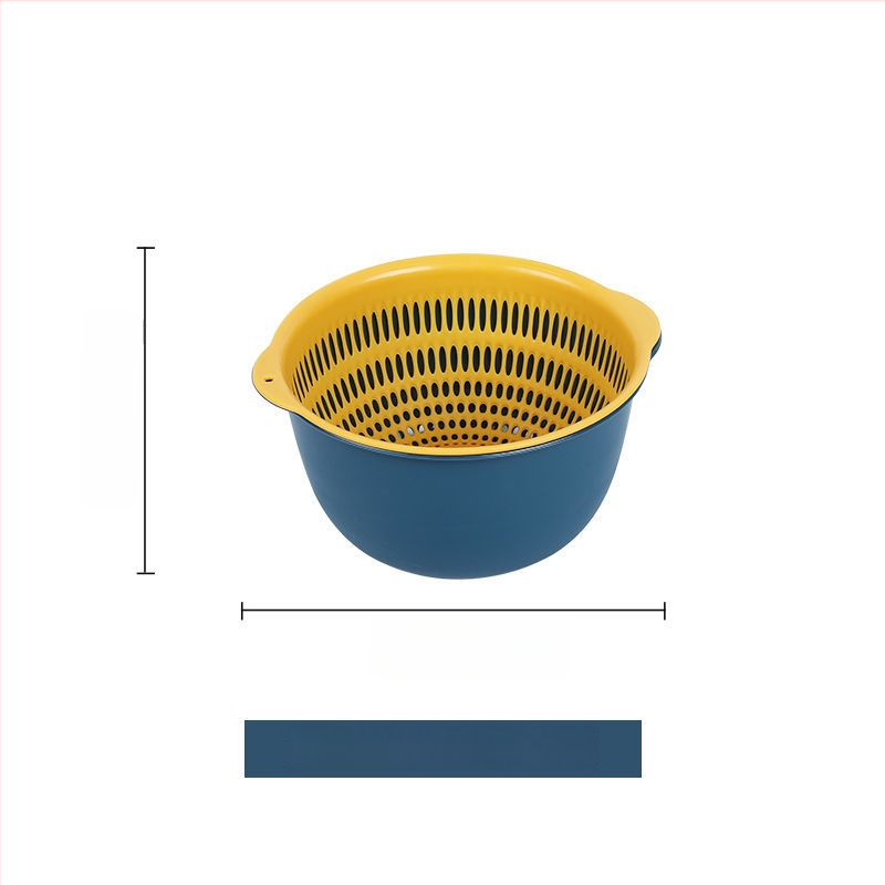 Двоен слой кош за измиване на зеленчуци и отцеждане – шестчастов комплект, пластмасов кош за зеленчуци, скандинавски стил, номер на продукта F777W8NGNWU5GW