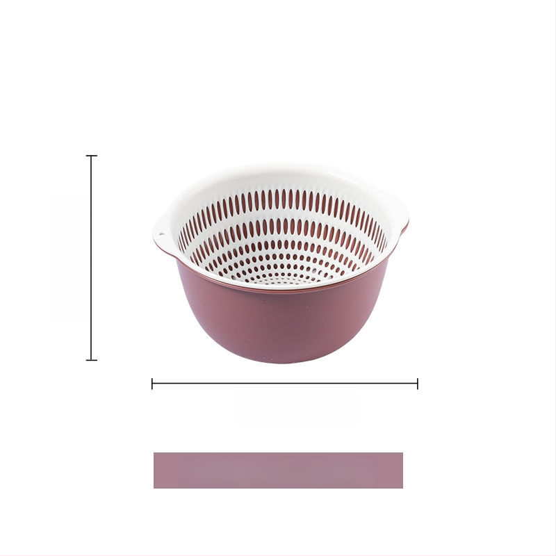 Двоен слой кош за измиване на зеленчуци и отцеждане – шестчастов комплект, пластмасов кош за зеленчуци, скандинавски стил, номер на продукта F777W8NGNWU5GW