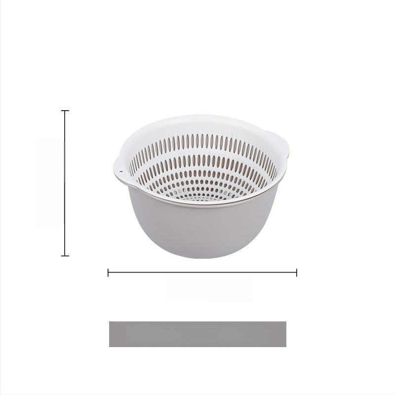 Двоен слой кош за измиване на зеленчуци и отцеждане – шестчастов комплект, пластмасов кош за зеленчуци, скандинавски стил, номер на продукта F777W8NGNWU5GW