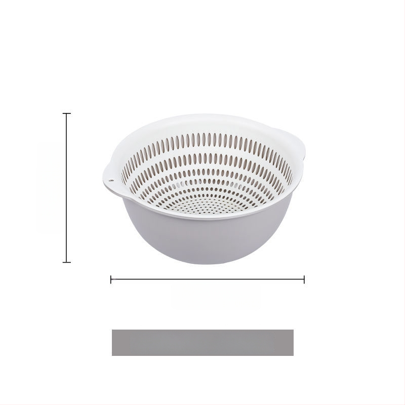 Двоен слой кош за измиване на зеленчуци и отцеждане – шестчастов комплект, пластмасов кош за зеленчуци, скандинавски стил, номер на продукта F777W8NGNWU5GW
