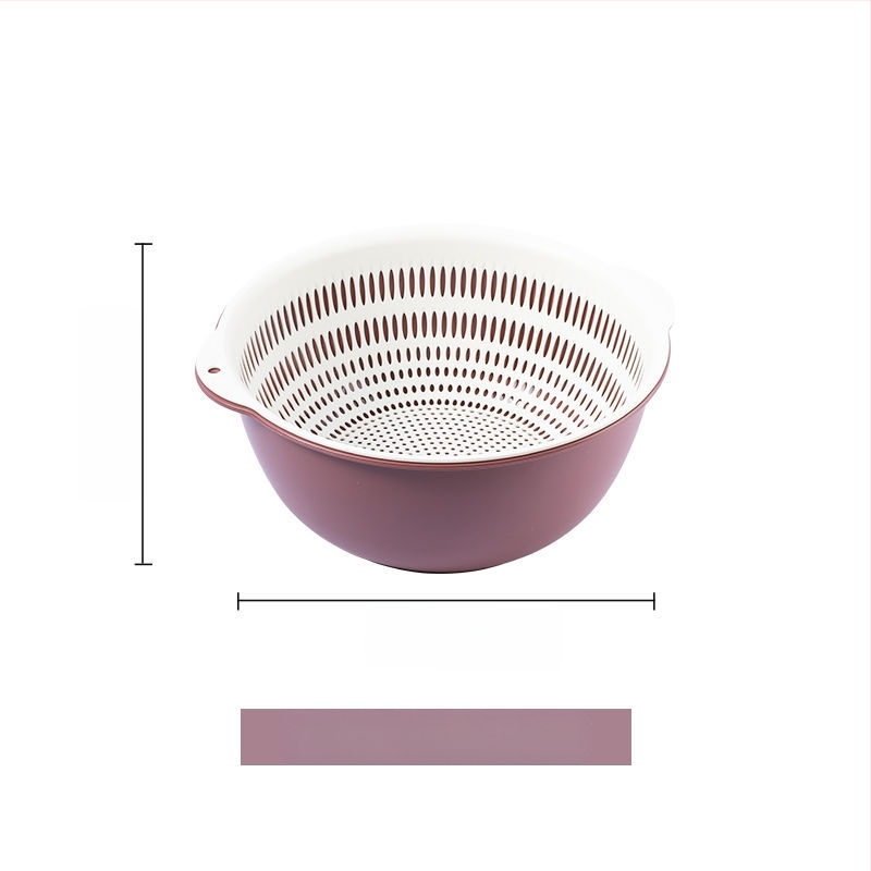 Двоен слой кош за измиване на зеленчуци и отцеждане – шестчастов комплект, пластмасов кош за зеленчуци, скандинавски стил, номер на продукта F777W8NGNWU5GW