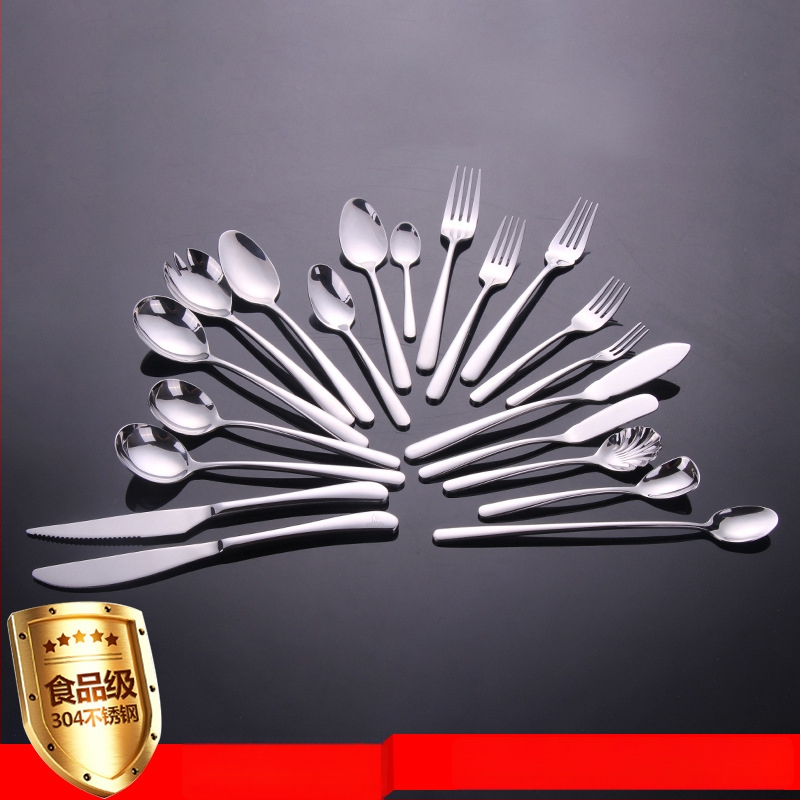 Σετ μαχαιροπήρουνα από ανοξείδωτο ατσάλι: μαχαίρι, πιρούνι και κουτάλι; λεπίδα μαχαιριού 420, κουτάλι και πιρούνι 304; καθρέφτης φινίρισμα; δυνατότητα λογότυπου