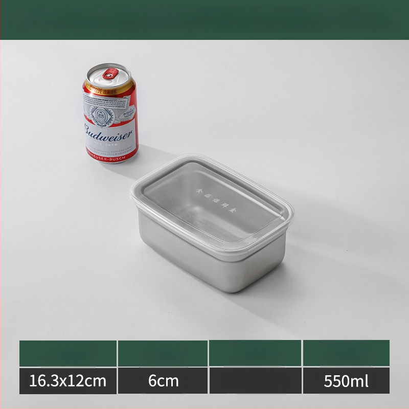 Nehrđajuća čelična kutija za hranu s metalnim poklopcem i brtvom, četvrtastog oblika, otporna na curenje, kapacitet ispod 300 ml