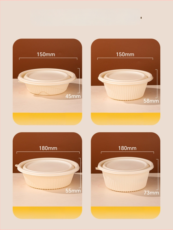 20 de seturi cutii de prânz de unică folosință din amidon de porumb cu capace, compatibile cu microunde, de calitate alimentară