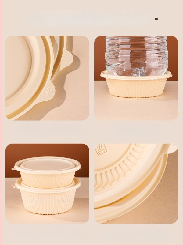 20 de seturi cutii de prânz de unică folosință din amidon de porumb cu capace, compatibile cu microunde, de calitate alimentară