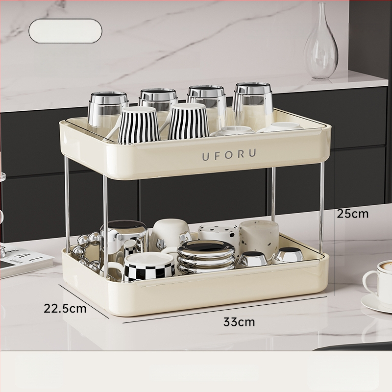 Държач за чаши и настолен органайзер с двойно ниво поднос за отцеждане – модел 985, артикул F977JSM97T5HTM, стил: универсален, материал: коприна