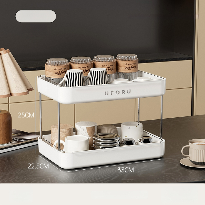 Държач за чаши и настолен органайзер с двойно ниво поднос за отцеждане – модел 985, артикул F977JSM97T5HTM, стил: универсален, материал: коприна