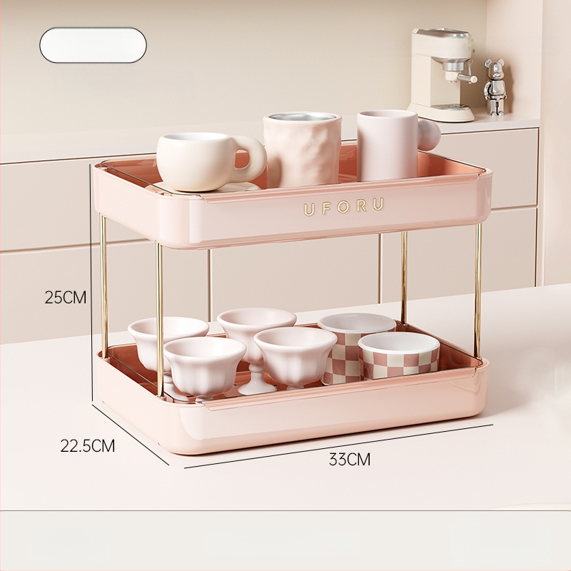 Държач за чаши и настолен органайзер с двойно ниво поднос за отцеждане – модел 985, артикул F977JSM97T5HTM, стил: универсален, материал: коприна