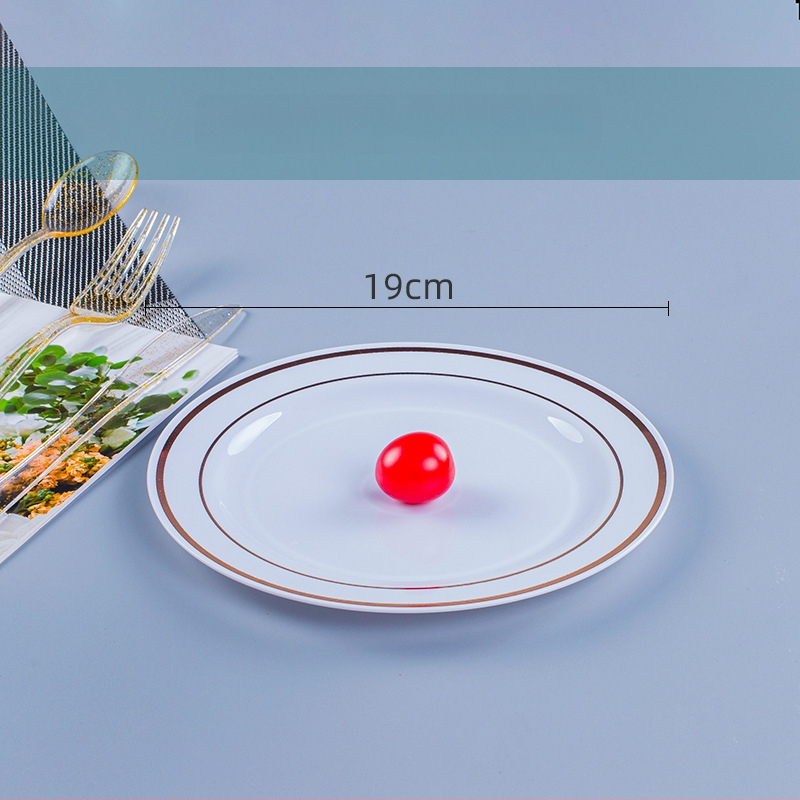 Πιάτο μίας χρήσης για δείπνο, PS πλαστικό, παχυνόμενο σκληρό πλαστικό, στρογγυλό, πάχος 0,5 mm, χωρητικότητα 20