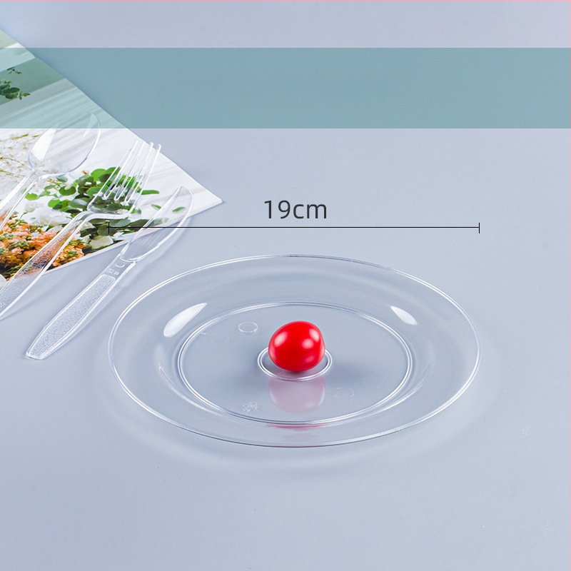 Πιάτο μίας χρήσης για δείπνο, PS πλαστικό, παχυνόμενο σκληρό πλαστικό, στρογγυλό, πάχος 0,5 mm, χωρητικότητα 20